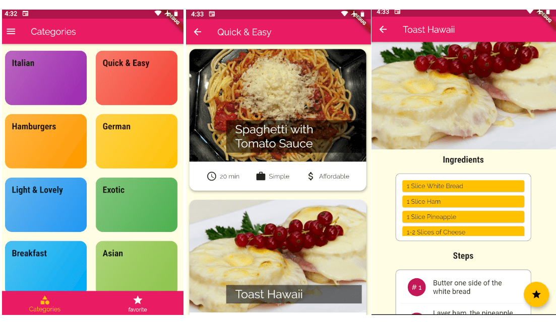 Screen of the project "Meal App"